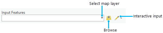 Several options to add input features in a geoprocessing tool