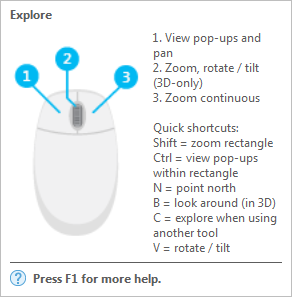 Explore tool pop-up help