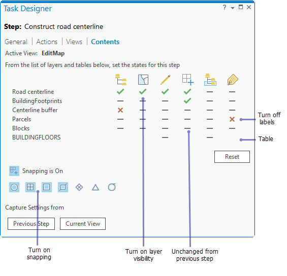 Contents tab on the Task Designer pane