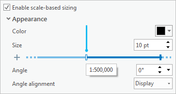 Scale-based sizing slider