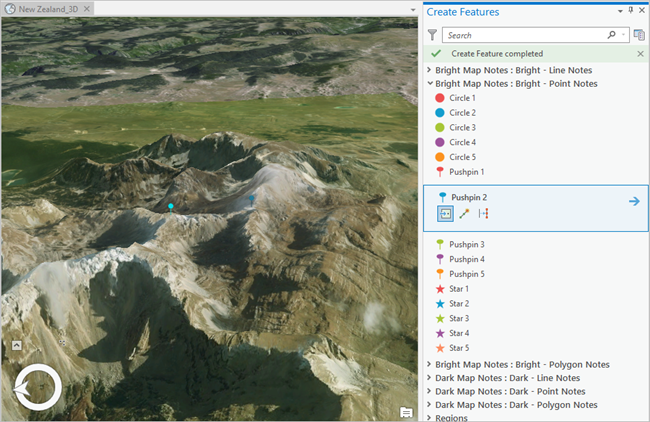 Adding 3D map notes in a scene