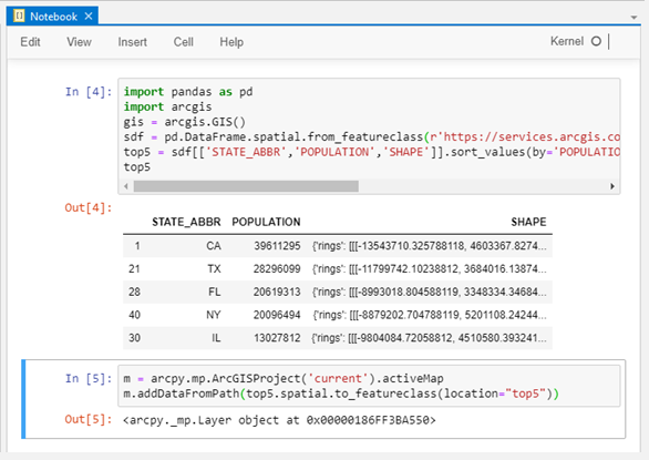 Python notebook example