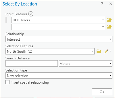 Select By Location parameters