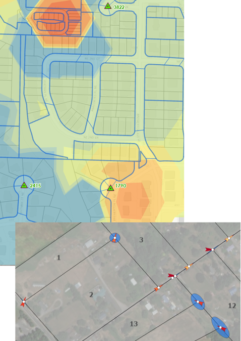 Least-squares adjustment analysis layers