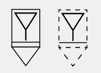 Planned, anticipated, or suspect dictionary symbols now have a dashed outline.