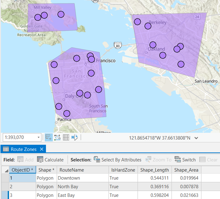 Route zone created for East Bay and North Bay