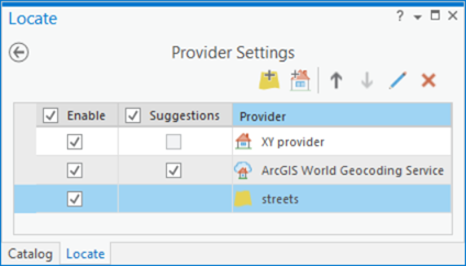 Settings tab of Locate pane with layer added