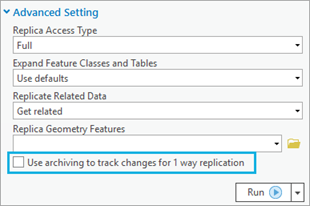 Using archiving when creating a one-way replica