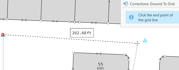 Click the start and end points of the grid line.