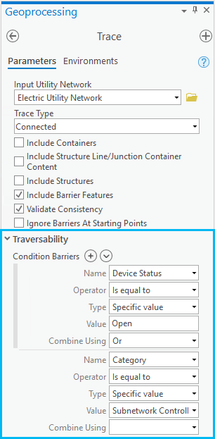 Connected trace