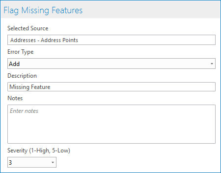 Flag Missing Features context menu