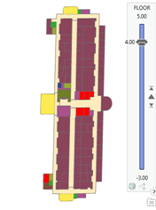 Animate the fourth floor plans using the range slider