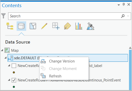 Change Version command in the context menu