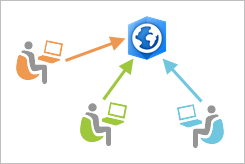 Diagram of users accessing a network project