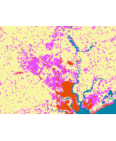 Output raster demonstrating the land use change over time