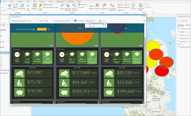 View of comparison infographics