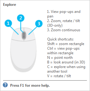 Explore tool pop-up help