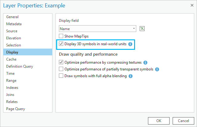 3D symbol display units are used for displaying symbols in real-world units.