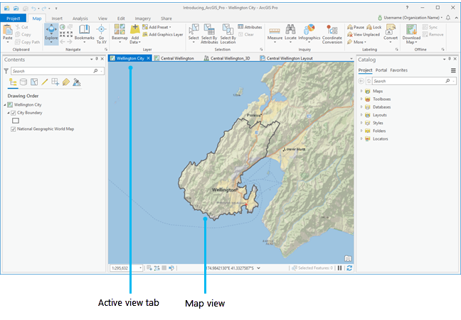 ArcGIS Pro user interface