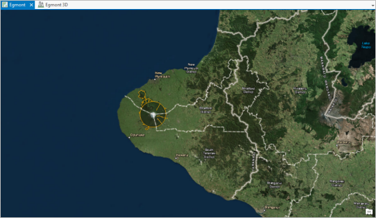 Imagery map of Taranaki region in New Zealand