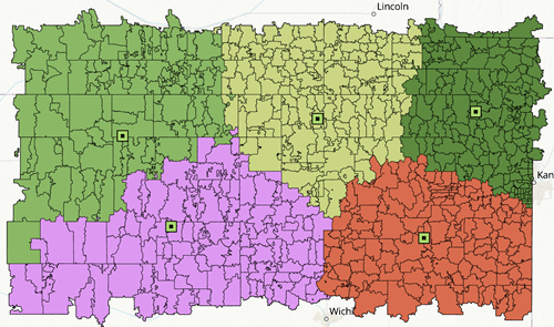 Automatically generated territories