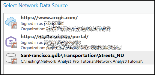 Select the network data source.