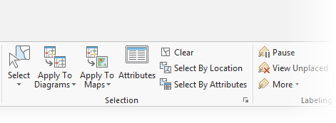 Selection group on the Network Diagram tab