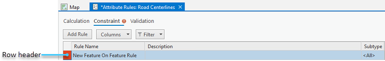 Attribute Rules view with required parameters missing