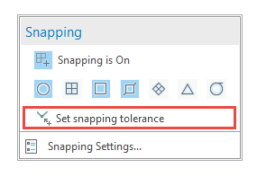 Set snapping tolerance