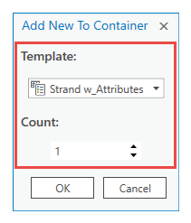 Add New To Container dialog box