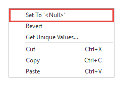 Set To '<Null>'