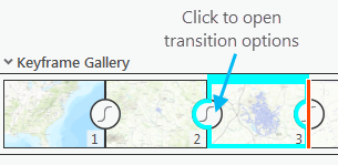 Access keyframe transition options