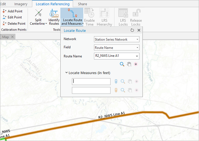 Locate Measures options