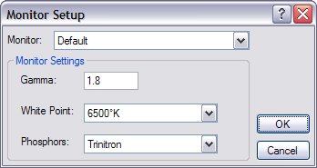 Monitor Setup dialog box