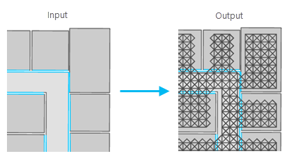 Before and after the tool is applied