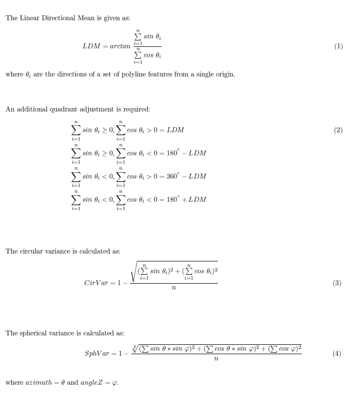 Mathematics behind the Linear Directional Mean tool