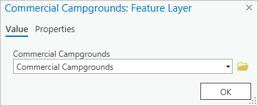 Dialog box for input data variable