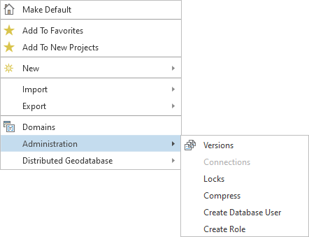 Administration context menu