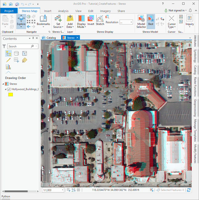 Stereo Map view, in anaglyph mode