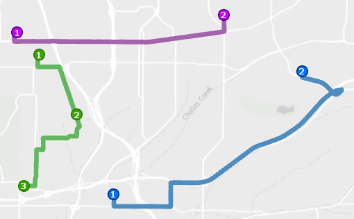 Three output routes