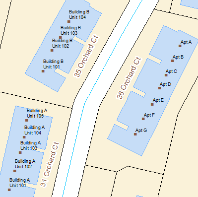 Each address point contains an address with a subaddress