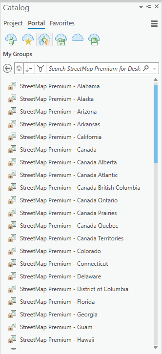 Available mobile map packages in StreetMap Premium for Desktop – North America group