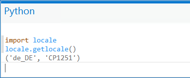 Python window's locale in a German environment