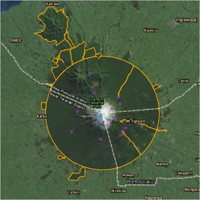 Map view of huts with new symbol