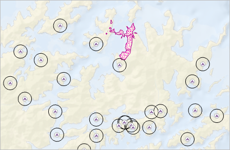 Map with output layer from model