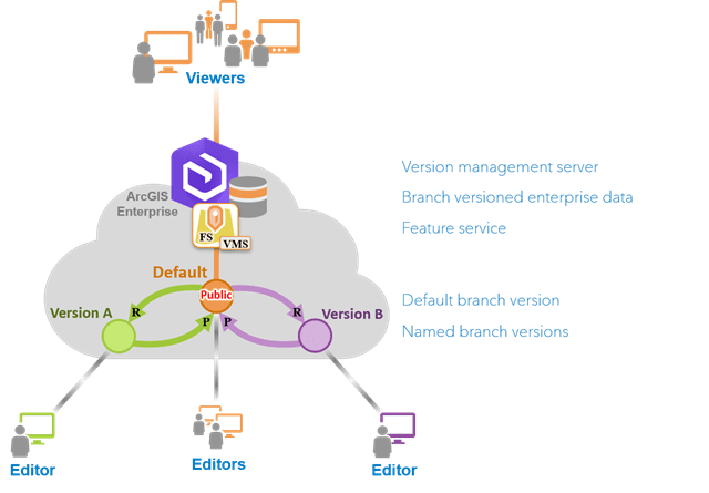 Editing the default and named branch versions when the default version is set to public