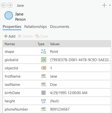 View an entity's properties in the details panel in the investigation.