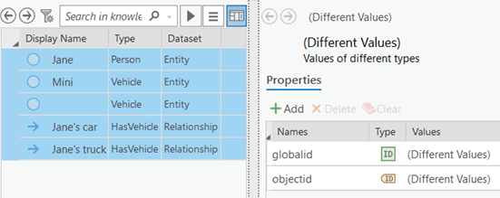 The details panel shows properties common to all selected items.