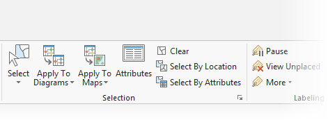 Selection group on the Network Diagram tab