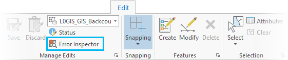 Error Inspector button on the Edit tab